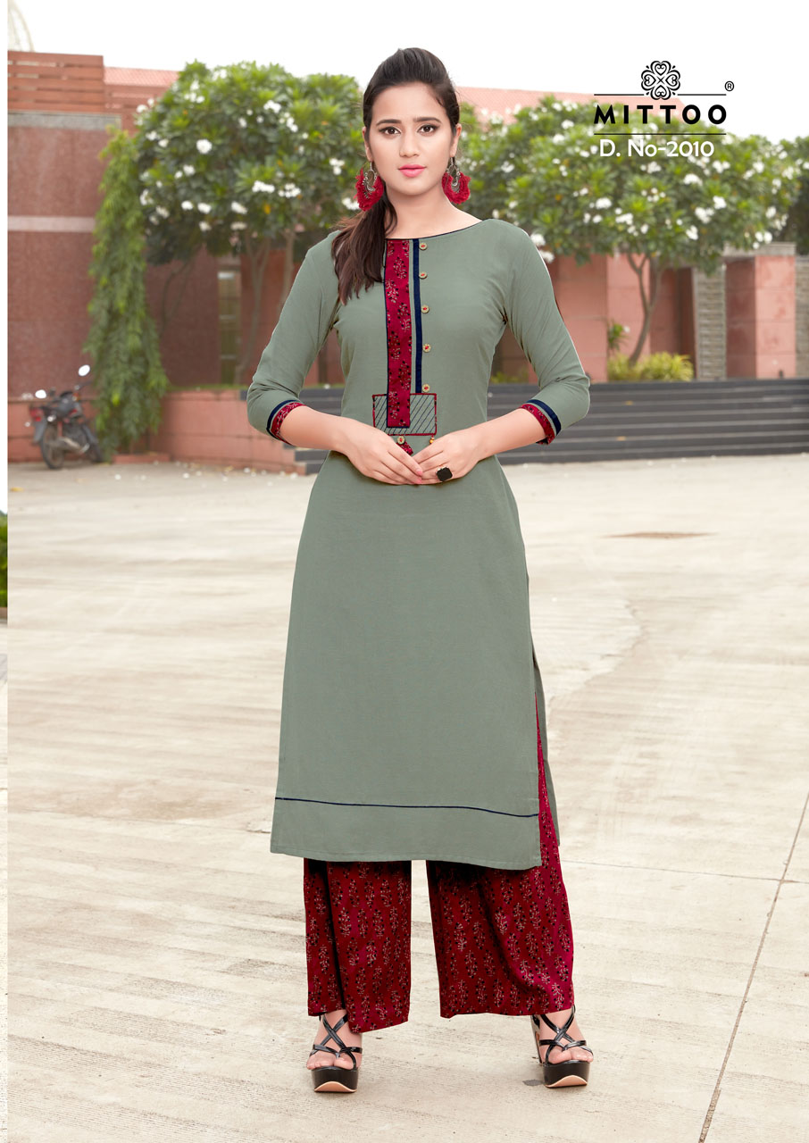 Mittoo Kurti with Plazzo Panghat Vol 2 Simple Rayon Kurtis Colletion Mittoo Kurti with Plazzo Panghat Vol 2 Simple Rayon Kurtis Colletion